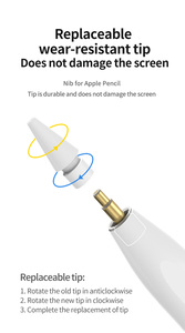Stylet Noblepen personnalisé avec logo, 1ère génération, pour <span class=keywords><strong>iPad</strong></span> <span class=keywords><strong>Pro</strong></span>/Air, avec rejet <span class=keywords><strong>de</strong></span> la paume, inclinaison magnétique, pression sensible, en plastique et aluminium - Product Image 4
