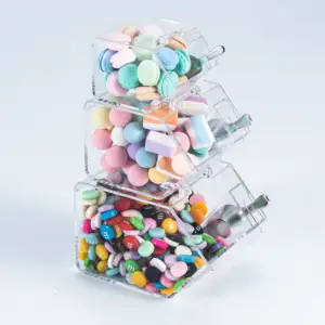 Klarer Acryl Pick & Mix Spender Candy Container Bins Boxen mit Deckel Candy Store Display Acryl muttern Spender behälter B.