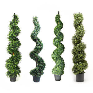 Atacado grande árvore de boxwood artificial espiral, grande planta milanesa artificial para ambientes internos e externos - Product Image 6