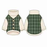 Vêtements pour animaux de compagnie de haute qualité personnalisés, veste à col roulé en tissu écossais vintage, vêtements d'hiver chauds, design personnalisé, vêtements pour animaux de compagnie