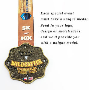 Medallas Deportivas Personalizadas de Metal 3D Antiguas y Modernas para Triatlón, Maratón y Carreras, Venta al por Mayor del Fabricante, 5K 10K, Wild Catter Ultra - Product Image 3