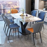 Table à manger rectangulaire simple et petite pour la famille, en marbre de luxe nordique GEDO, style italien créatif et personnalisé