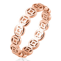 Bagues de mode en gros en acier inoxydable plaqué or 18 carats, motif pièces rétro, polies, porte-bonheur, pour couple