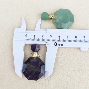 Toptan doğal taş parfüm şişesi kolye pembe kuvars ametist yeşil aventurin flakon kolye takı kolye aksesuar - Product Image 3