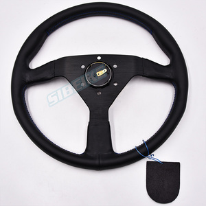 JDM Racing Culture-Volante de cuero de microfibra plano para coche, Volante <span class=keywords><strong>Universal</strong></span> deportivo de 14 pulgadas, accesorios para coche - Product Image 2