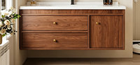 Kabinet Penyimpanan Kamar Mandi Tahan Air yang Dipasang di Dinding dengan Wastafel