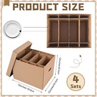 Boîte d'emballage pour vaisselle en carton épais durable SIHENY avec séparateurs pour déménagement, boîte d'emballage réutilisable pour vaisselle