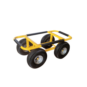 Chariot à main à quatre roues TC2007B 750x380x300mm, structure en acier robuste pour le transport du bois et du bois d'œuvre - Product Image 4