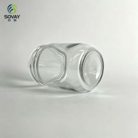 Pot en verre transparent réutilisable de 230 ml à large ouverture avec couvercle à vis, bocal alimentaire en verre, petits pots en vrac