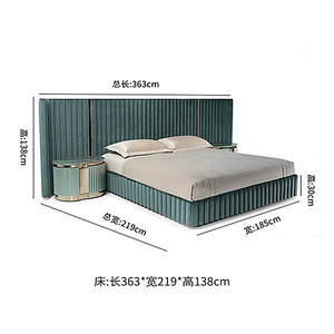 KMJ Set di Mobili per Camera da <span class=keywords><strong>Letto</strong></span> con <span class=keywords><strong>Testiera</strong></span> Imbottita Illuminata di Lusso Moderno Italiano Personalizzato, <span class=keywords><strong>Letto</strong></span> <span class=keywords><strong>Matrimoniale</strong></span> in Pelle - Product Image 6