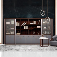 Bureau de direction en forme de I, moderne, durable, de luxe léger, pour patron/CEO, ergonomique, avec rangement en bois, design de cabinet latéral, montage facile, villa