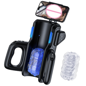 Masturbatore telescopico Super automatico maschile masturbazione tazza con porta cellulare elettrico tasca sesso uomini macchina per il maschio - Product Image 1