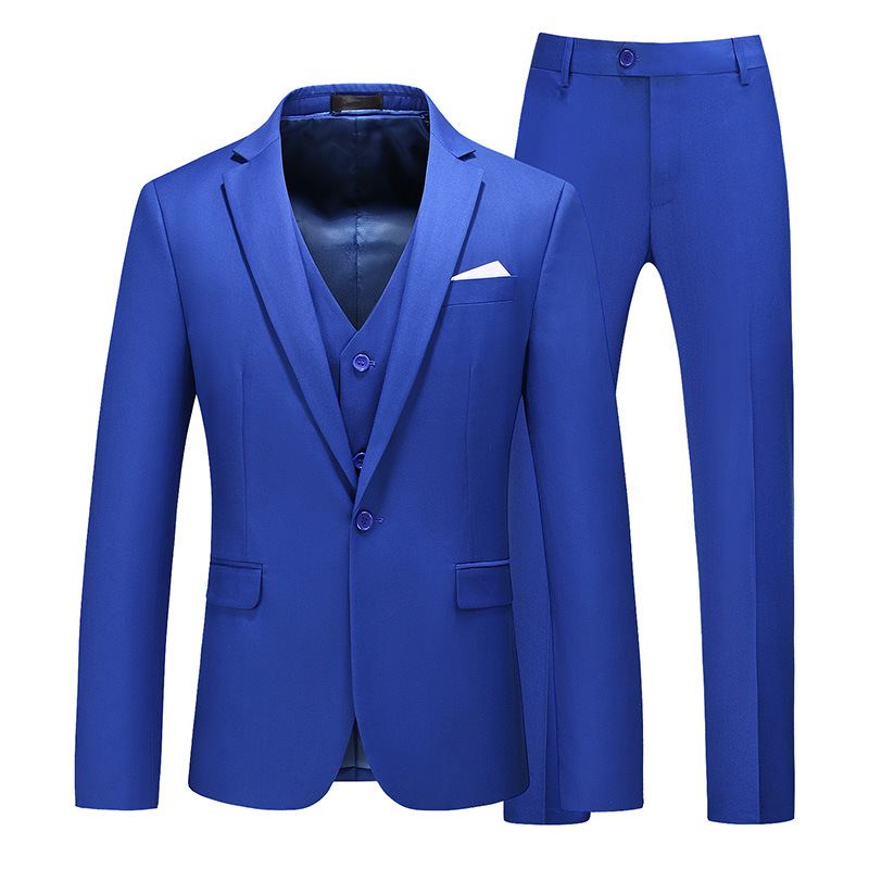 Bleu royal (veste + pantalon + gilet)