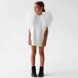 Vestido de malla con volantes negro para niñas, estilo gótico, traje de actuación, disfraz de Halloween para niños, ropa de fiesta, ropa de baile para escenario - Product Image 4