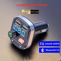 Lecteur MP3 Bluetooth pour voiture, transmetteur FM pour voiture, BT5.0, mains libres, chargeur de téléphone portable pratique