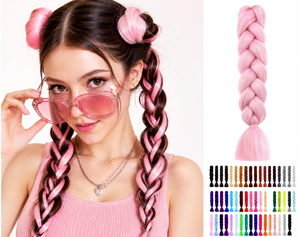 Extensions de cheveux synthétiques pré-étirées de 24 pouces de haute qualité pour tresses au <span class=keywords><strong>crochet</strong></span> - Product Image 4