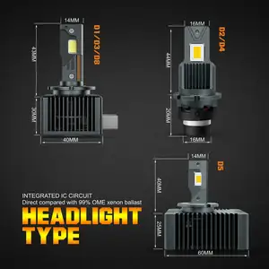 2024 High Power Led D Series Headlight D2s/D2r Super Bright Waterproof Xenon Headlight Bulb For Universal Car