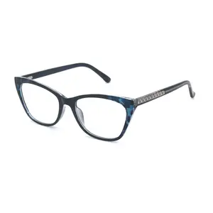 Hot Selling High End TR90 Blocking Blue Light Computer Glasses Women's Small Frame Rectangular Blue Optical Glasses