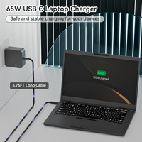 Chargeur USB C 65W OEM ODM avec câble long, chargeurs muraux universels pour ordinateurs portables, adaptateur secteur pour MacBook, Dell, HP, Lenovo, Asus