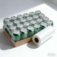Film rétractable PE pour l'emballage des canettes de boissons, paquets de 6 et de 24, emballage thermorétractable en plastique transparent