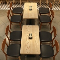 Chaise de restaurant moderne en bois massif avec siège en cuir, chaise de salle à manger, chaise d'appoint en bois pour restaurant et café