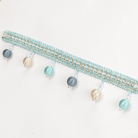 Rideau à franges en boule perlée, tresses multicolores de 12.5 yards, 1 pièce, décoration d'intérieur pour la maison