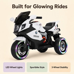 Moto électrique pour enfants, tricycle sportif à 3 roues, jouet avec roues lumineuses LED, fournisseur en gros OEM ODM - Product Image 1