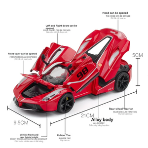 รถโมเดลโลหะ Ferr-ariFXX K ขนาด 1:24 รถไฮเปอร์คาร์สำหรับสะสม พร้อมรายละเอียดภายใน ขนาด 20×8 ซม. - Product Image 2