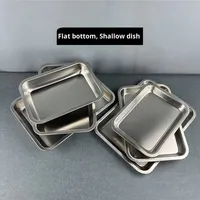 Yolecen Verdickte rechteckige Edelstahl platte für Restaurant küche Dämpfender Reis BBQ Food Tray Flache Backformen