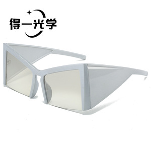 แว่นกันแดดทรงแคทอาย สีดำ UV400 แฟชั่นกลางแจ้งสำหรับทุกเพศ - Product Image 5