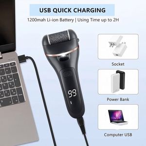 Lima electrónica recargable inalámbrica para pies, removedor de callos eléctrico portátil para eliminar la piel muerta y seca de los pies - Product Image 1