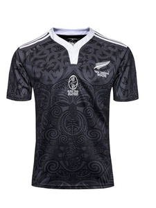 Maillot de rugby des All Blacks de Nouvelle-Zélande, 100e anniversaire, Rau Tau, sublimation, chemise de supporter pour <span class=keywords><strong>homme</strong></span>, vente en gros, uniforme de rugby néo-zélandais - Product Image 2