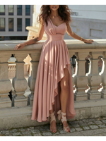 Robes de soirée élégantes à une épaule, taille haute, longueur au sol, plissées, respirantes, vente en gros