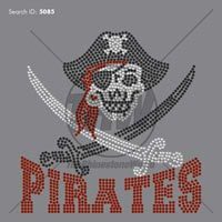 Sọ cướp biển Thuyền Trưởng Rhinestone Mẫu hotfix sắt lấp lánh vá với thanh kiếm cho quần áo T-Shirts chuyển làm bằng thủy tinh - Product Image 5