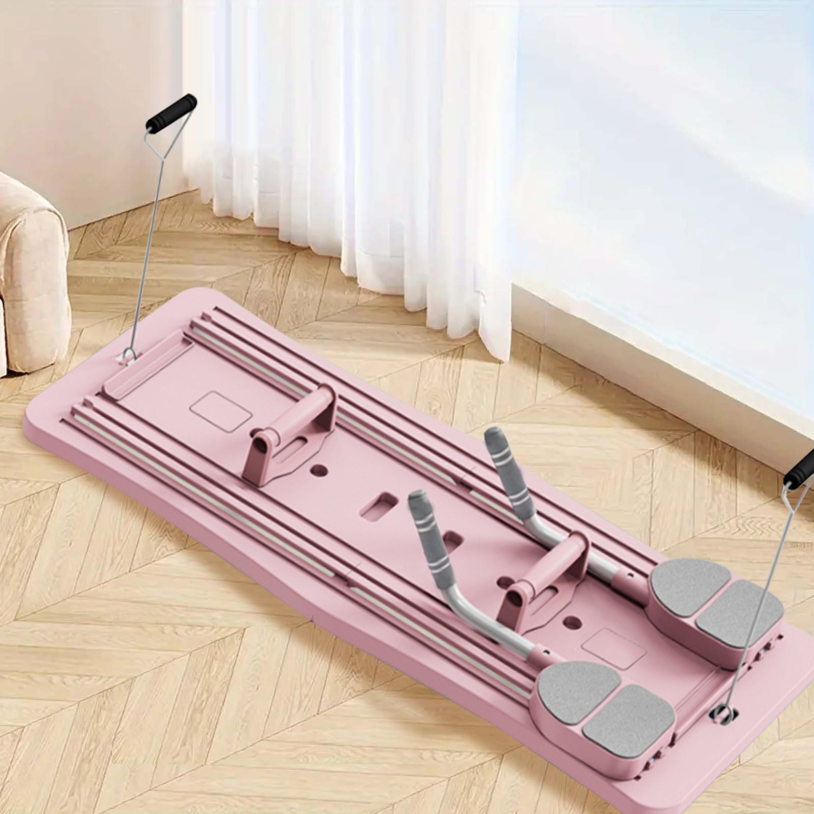 Almohadilla para arrodillarse plegable con agarre rosa