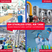 Réservoir de stockage d'air comprimé en acier inoxydable mini 0,3 L, personnalisable, livraison directe d'usine pour petits équipements, haute qualité