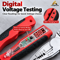 Pince à dénuder multifonctionnelle 16-en-1 CR-V avec testeur de tension numérique rechargeable pour couper, sertir et réparer