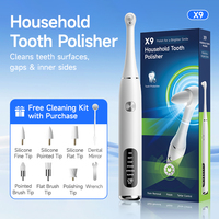 CURVY MOON Polisseur dentaire électrique rechargeable, kit de blanchiment dentaire, 5 modes de vitesse, étanche IPX6, polisseur de dents