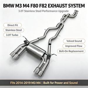 Tubi di Scarico Catback in Acciaio Inox 304 di Alta Qualità con Valvola Silenziatore per BMW M3 M4 F80 F82 3.0T 2014-2019, Potenza RPM Ricca e Abbondante - Product Image 1