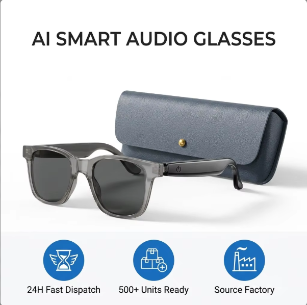 Factory Direct Smart Audio Sunglasses Anti Blue Light Eyewear HD Clear Call Wireless Music for Sports Driving Outdoor Daily Use.
