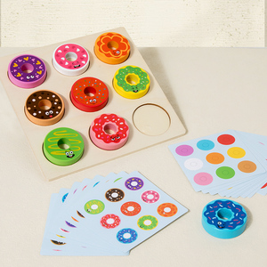 Juego de mesa a juego con forma de color divertido para niños, juego de emparejamiento de donas, bloques educativos tempranos a juego, juguetes para niños - Product Image 2