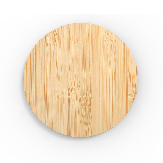 Manufacturer's Direct Sales Circular Bamboo and Wood Wireless Charger Mobile Phone Stand Fast Charging Desktop Wooden Base