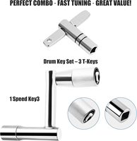 Lot de 4 clés universelles pour batterie - Kit de clés de réglage en acier inoxydable avec clé à mouvement continu - Convient à toutes les tiges de 1/4 pouce