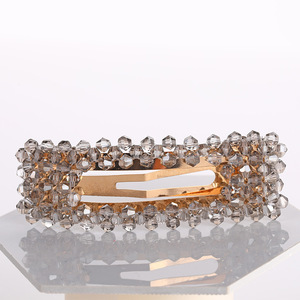 Épingle à cheveux en cristal tendance - Pince BB simple et stylée, style international - Longue pince rectangulaire en cristal pour franges - Product Image 5