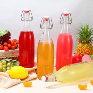 2023 superventas 250g venta al por mayor precio barato redondo Swing Top Easy Cap botellas de cerveza de vidrio transparente - Product Image 4