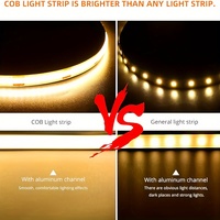 Prix de gros en vrac Bande LED COB flexible FPC simple face 12V 24V 8MM 320 LED/m 3000K/4000K/6500K CRI 80 IP20