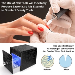 Soporte para Brocas de Uñas, Caja de Luz UV para Cabezales de Pulido, Exhibidor Acrílico Antipolvo con 48 Agujeros para Salón de Uñas - Product Image 6