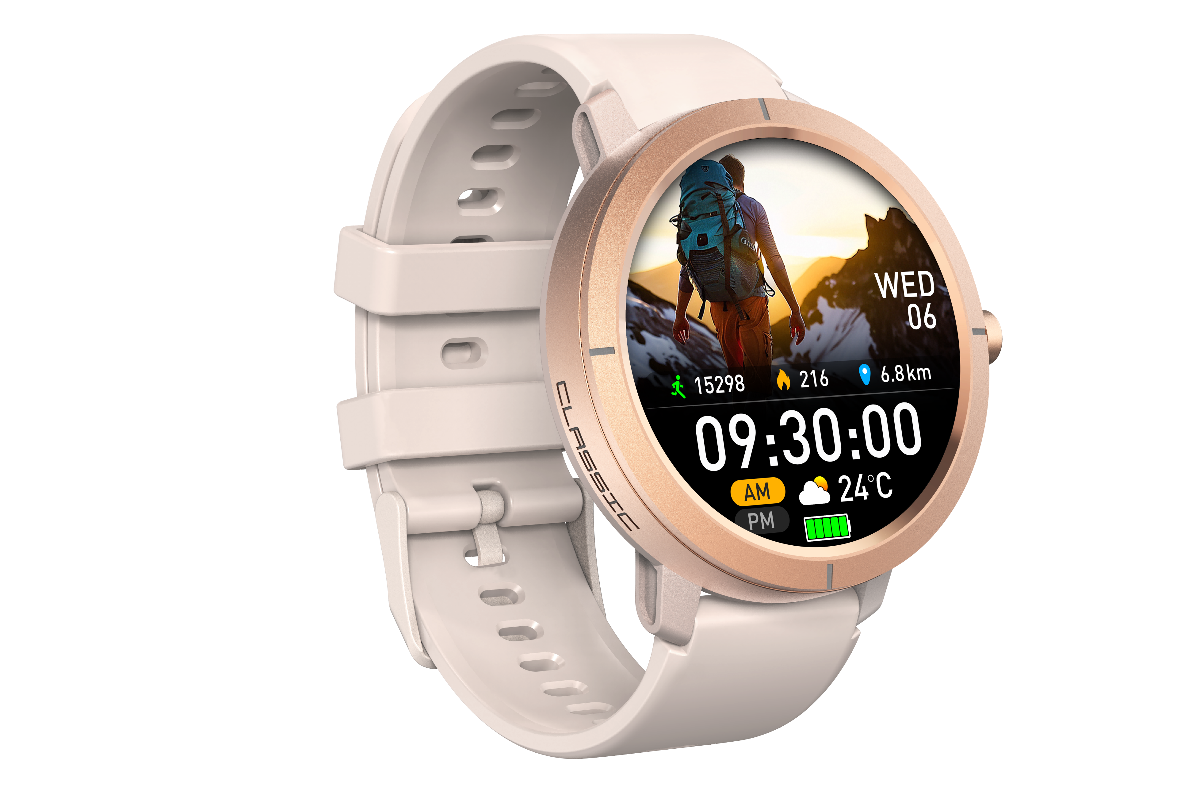 เคสทอง + สายซิลิโคนสีขาว