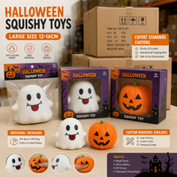Jouet Squishy Citrouille Fantôme d'Halloween en TPR à Remontée Lente, Anti-Stress, Cadeau pour Fête