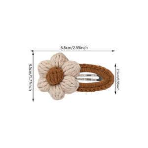 Horquilla floral de margaritas de ganchillo hecha a mano para niñas, accesorios bonitos para el cabello para niños, horquillas de aleación personalizadas - Product Image 6